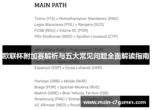 欧联杯附加赛解析与五大常见问题全面解读指南 欧联杯附加赛解析与五大常见问题全面解读指南
